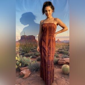 Peruvian Connection South Western Style Boho Strappy Dress - Size 4